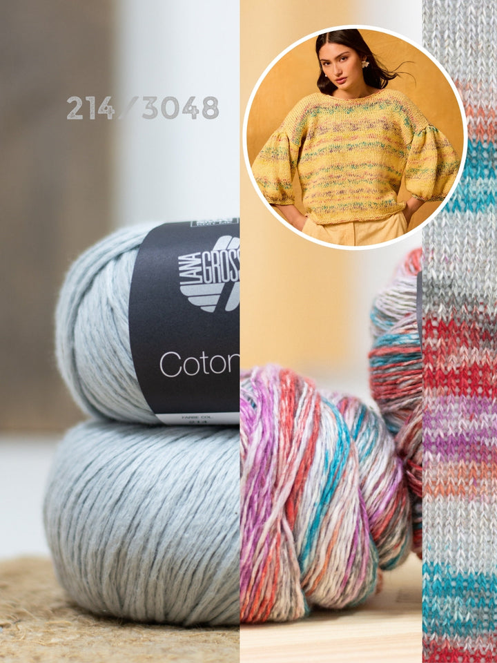 Strickpaket Gomitolo California Cotonella Pullover - Top-down