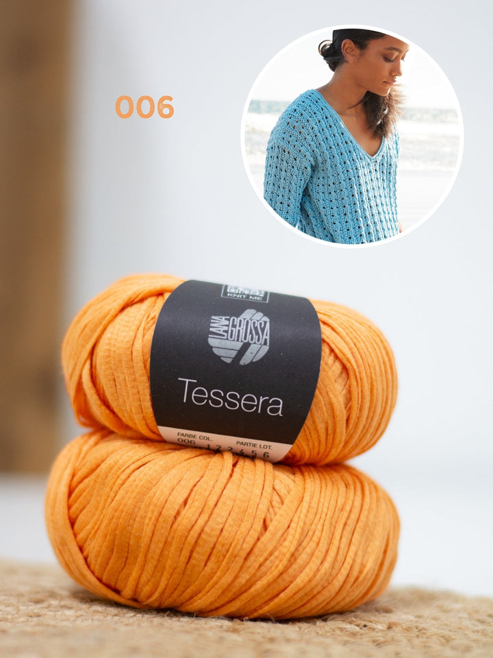 Strickpaket Tessera Shirt im Ajourmuster