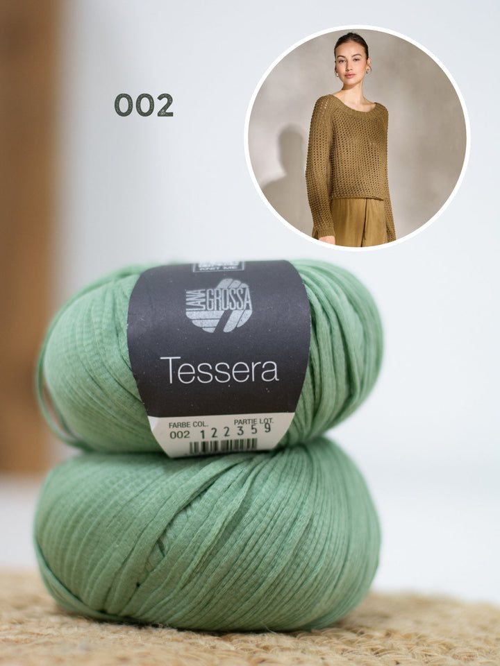 Strickpaket Tessera Pullover im Ajourmuster