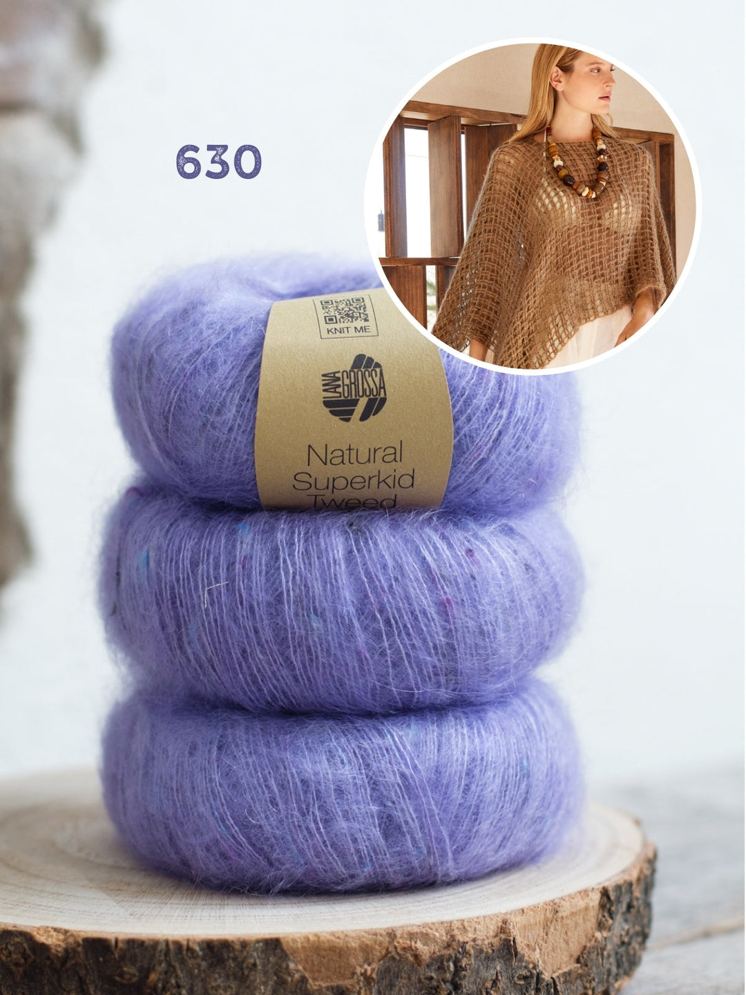 Häkelpaket Natural Superkid Tweed Poncho