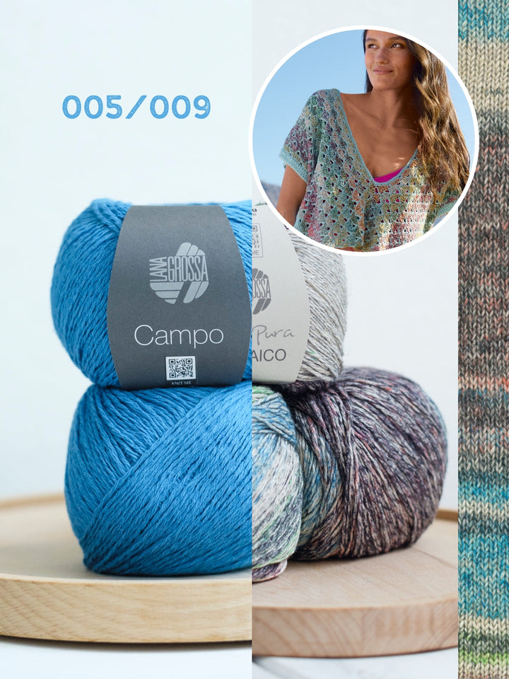 Häkelpaket Campo Mosaico asymmetrisches Top