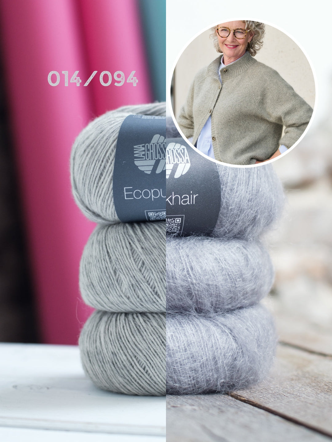 Strickpaket Classy Raglan Jacket - Ecopuno Silkhair