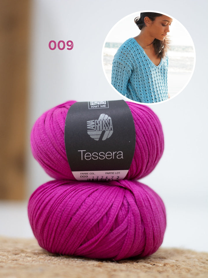 Strickpaket Tessera Shirt im Ajourmuster