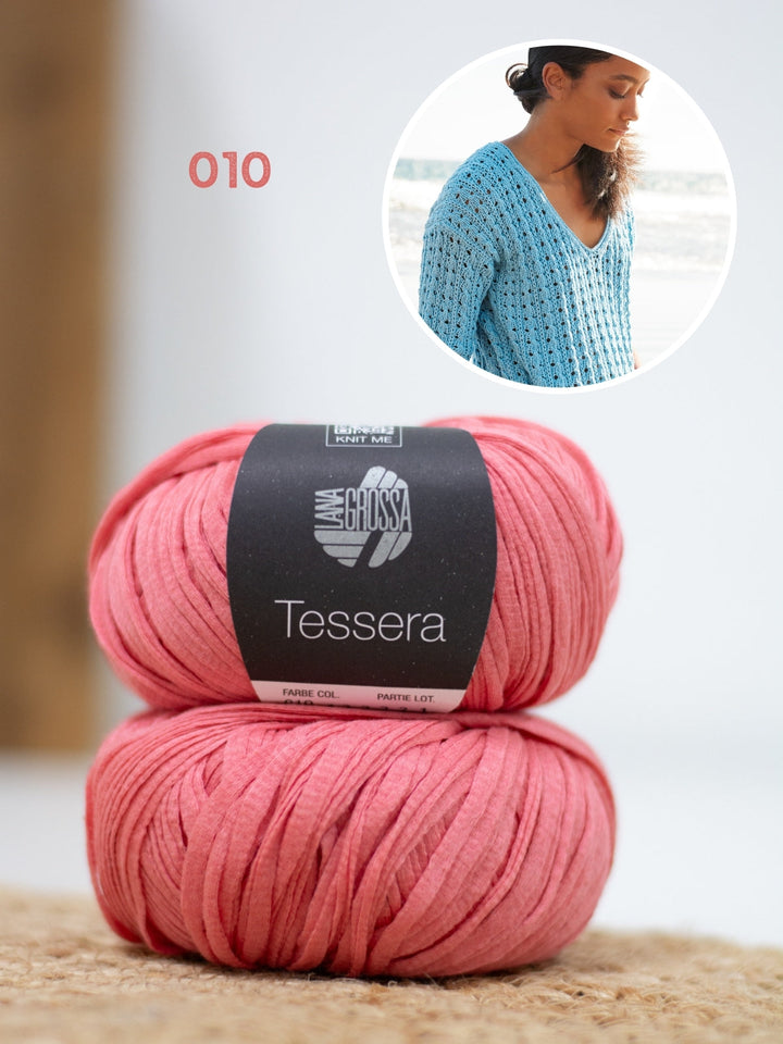 Strickpaket Tessera Shirt im Ajourmuster