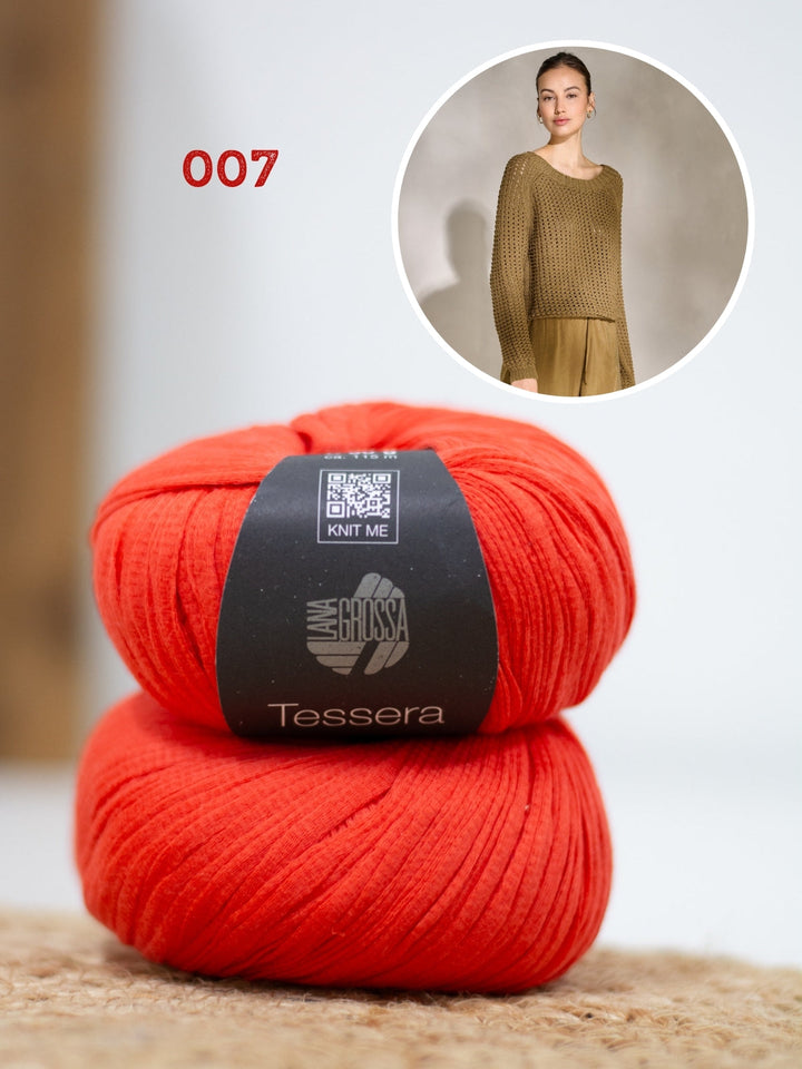 Strickpaket Tessera Pullover im Ajourmuster
