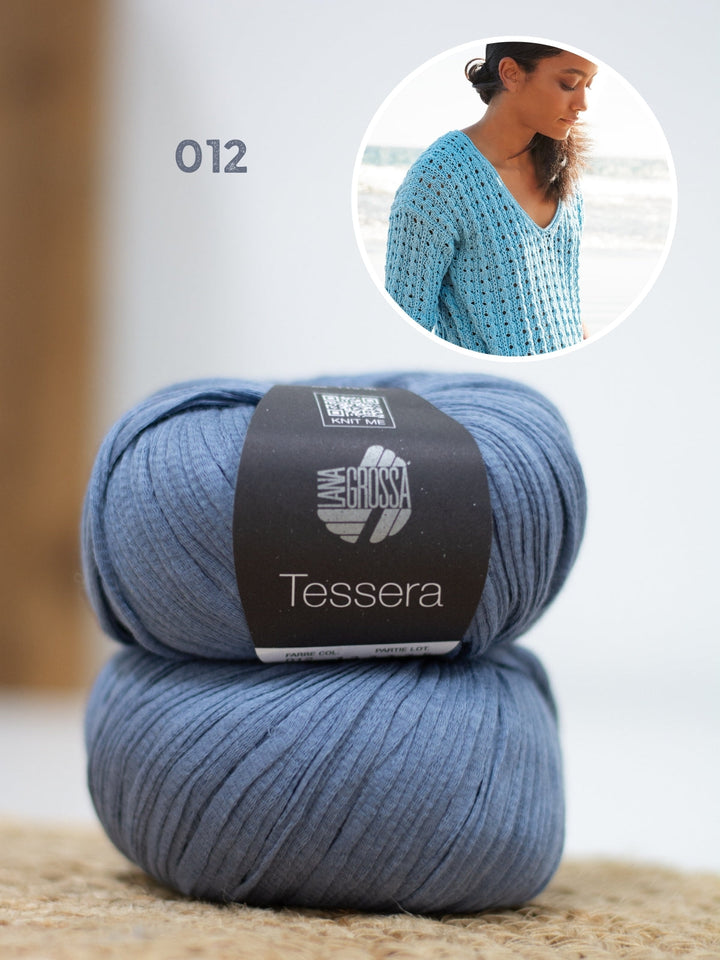 Strickpaket Tessera Shirt im Ajourmuster