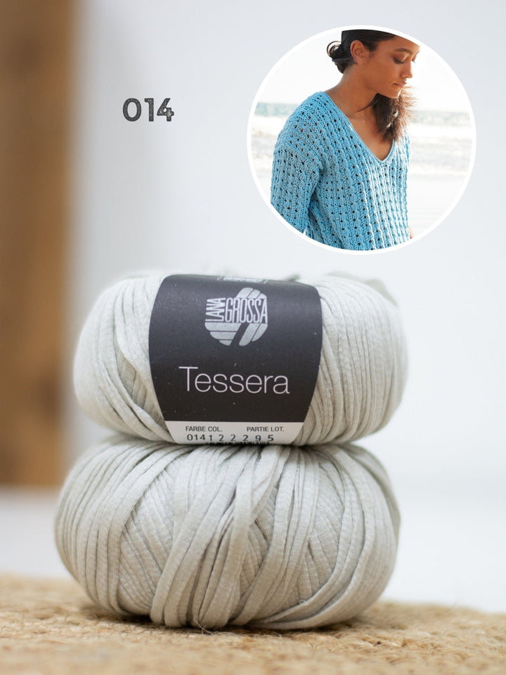 Strickpaket Tessera Shirt im Ajourmuster