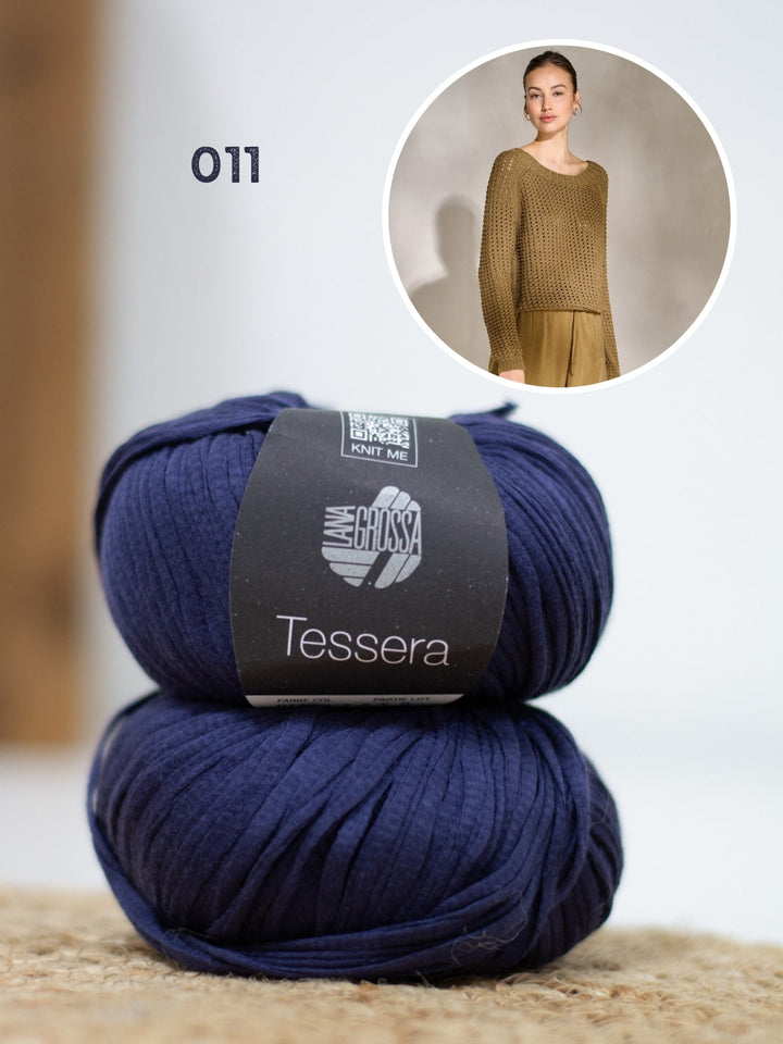 Strickpaket Tessera Pullover im Ajourmuster