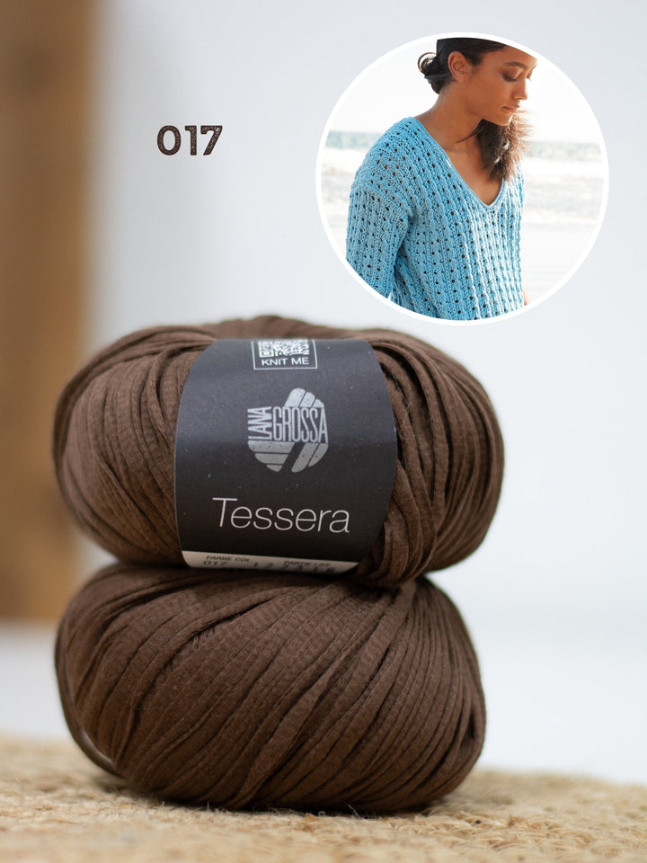 Strickpaket Tessera Shirt im Ajourmuster