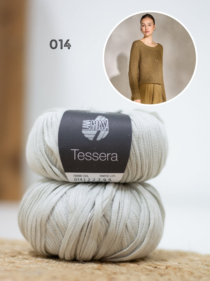 Strickpaket Tessera Pullover im Ajourmuster