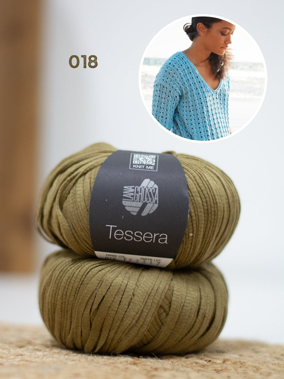 Strickpaket Tessera Shirt im Ajourmuster