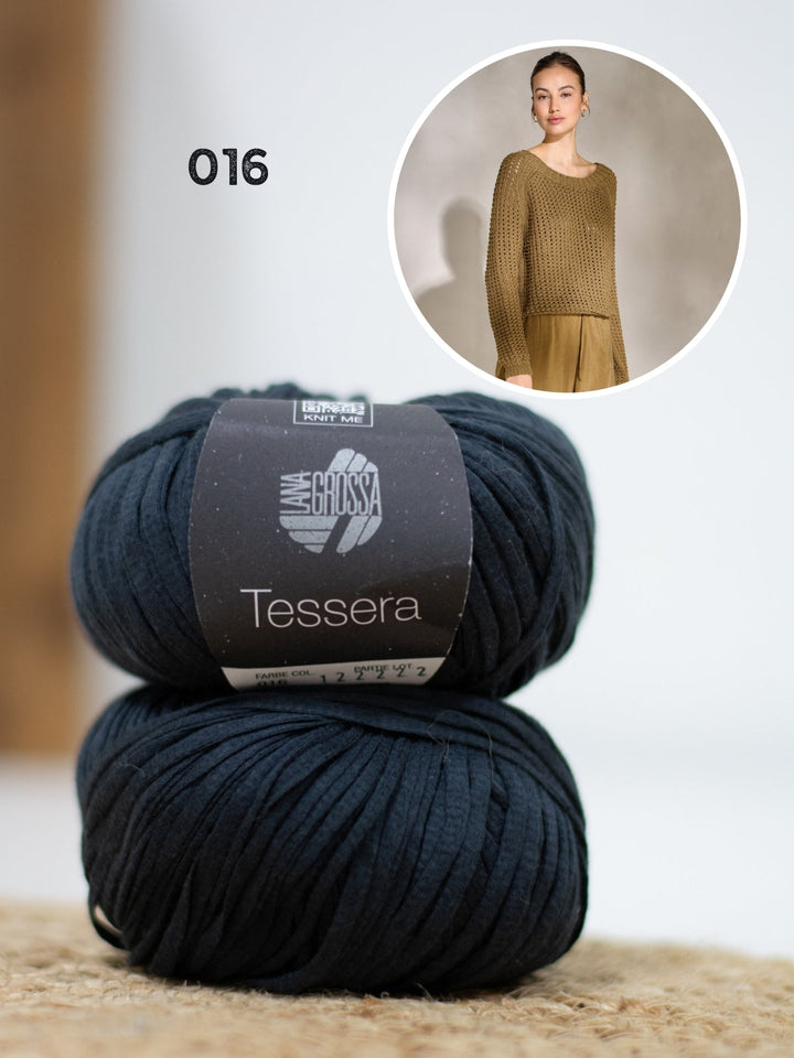 Strickpaket Tessera Pullover im Ajourmuster