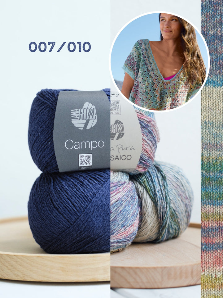 Häkelpaket Campo Mosaico asymmetrisches Top