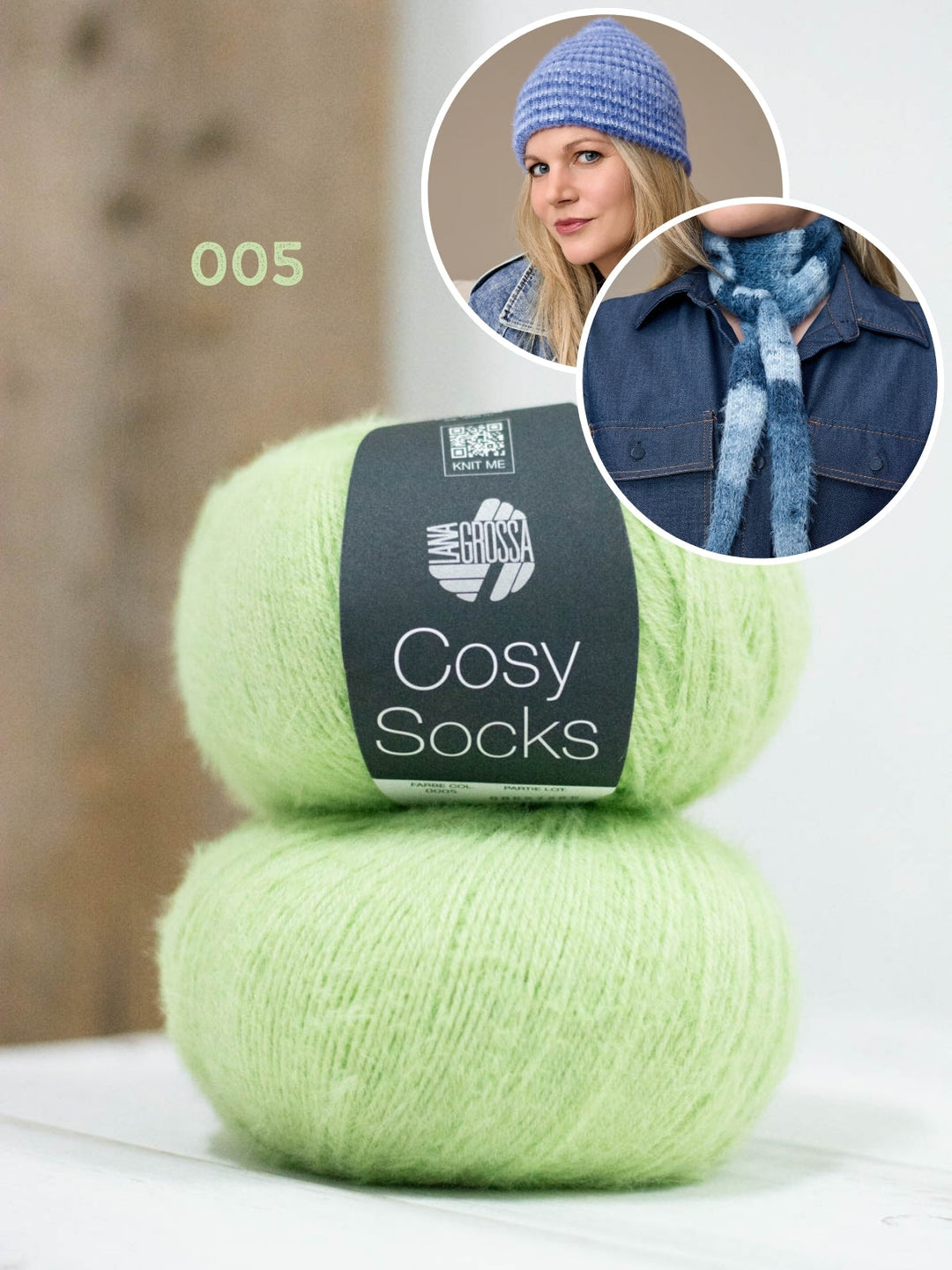 Strickpaket Cosy Socks Set (Minischal + Mütze)