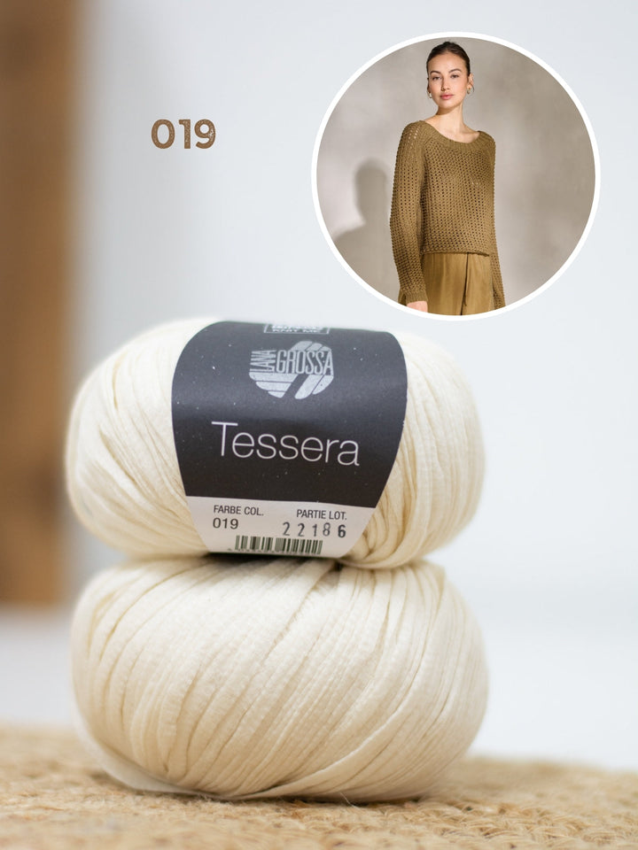 Strickpaket Tessera Pullover im Ajourmuster
