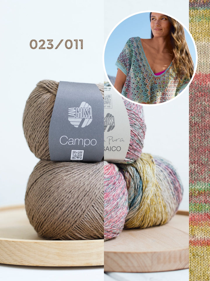Häkelpaket Campo Mosaico asymmetrisches Top