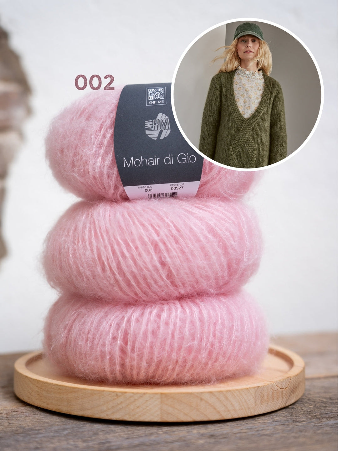 Strickpaket Mohair Di Gio Oversized V-Ausschnitt Pullover