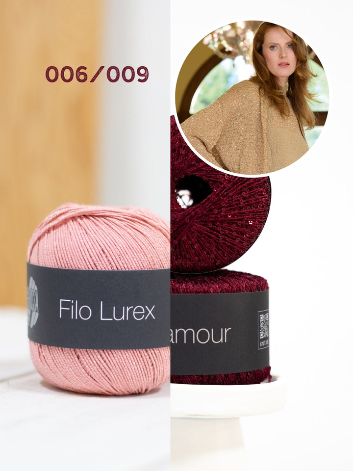 Strickpaket Filo Lurex Glamour Blouson-Cardigan