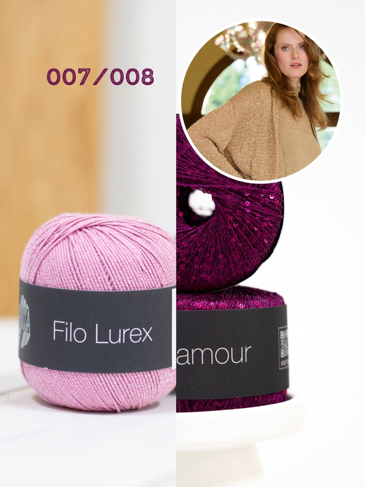 Strickpaket Filo Lurex Glamour Blouson-Cardigan