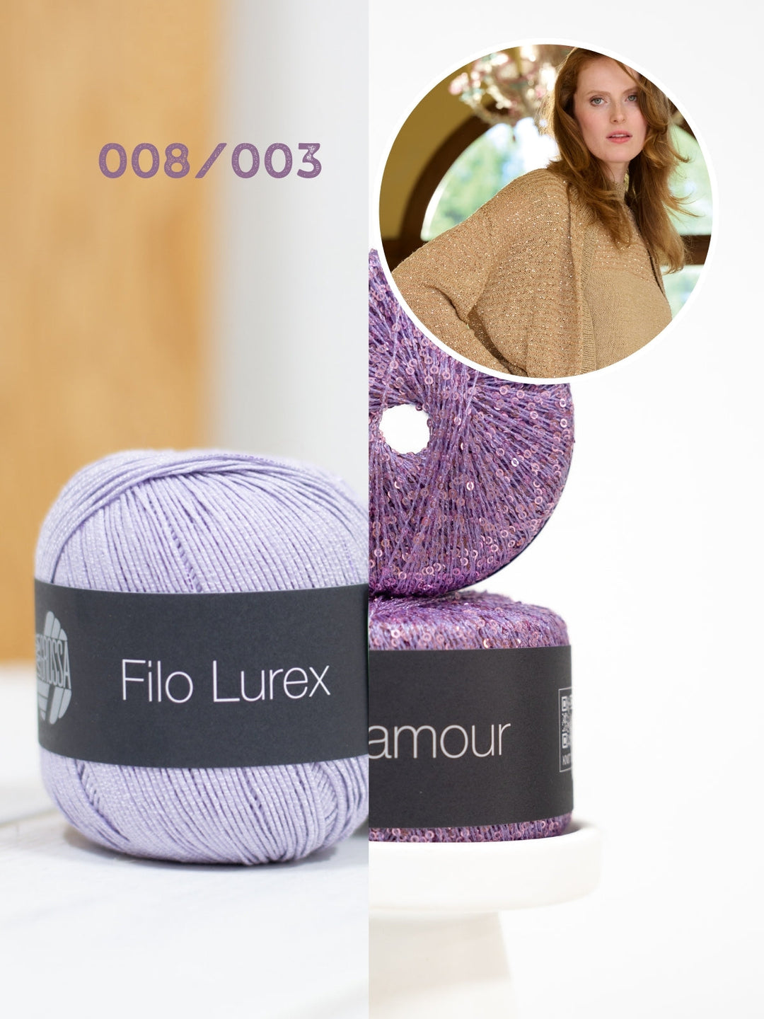 Strickpaket Filo Lurex Glamour Blouson-Cardigan