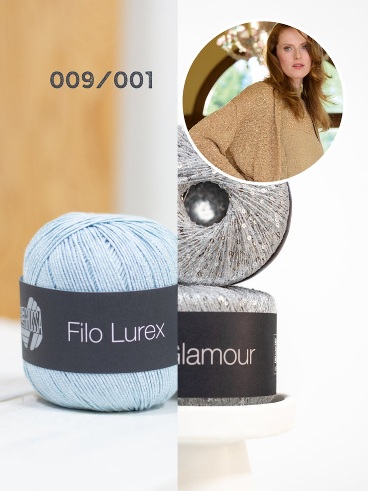 Strickpaket Filo Lurex Glamour Blouson-Cardigan