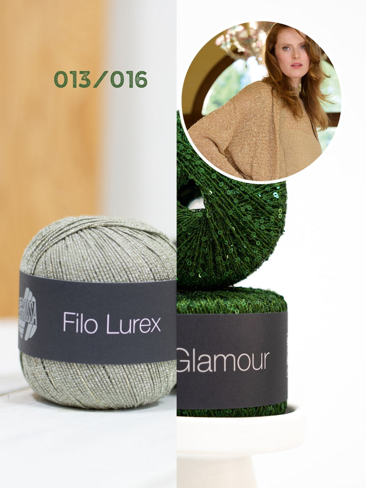 Strickpaket Filo Lurex Glamour Blouson-Cardigan
