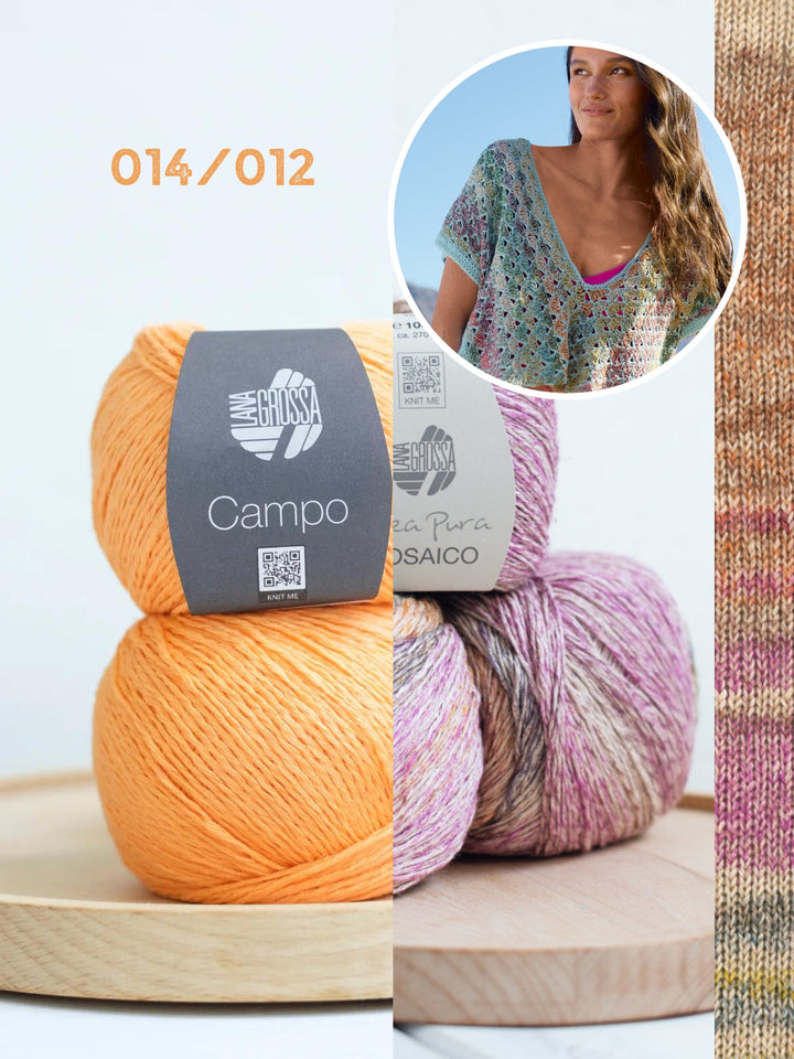 Häkelpaket Campo Mosaico asymmetrisches Top