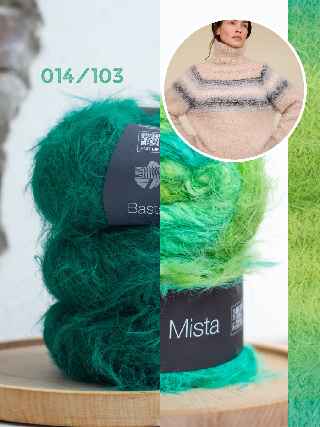 Strickpaket Basta Mista Top-down Rollkragenpullover