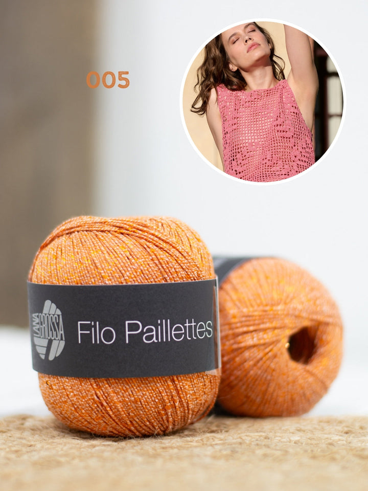 Häkelpaket Filo Paillettes Top