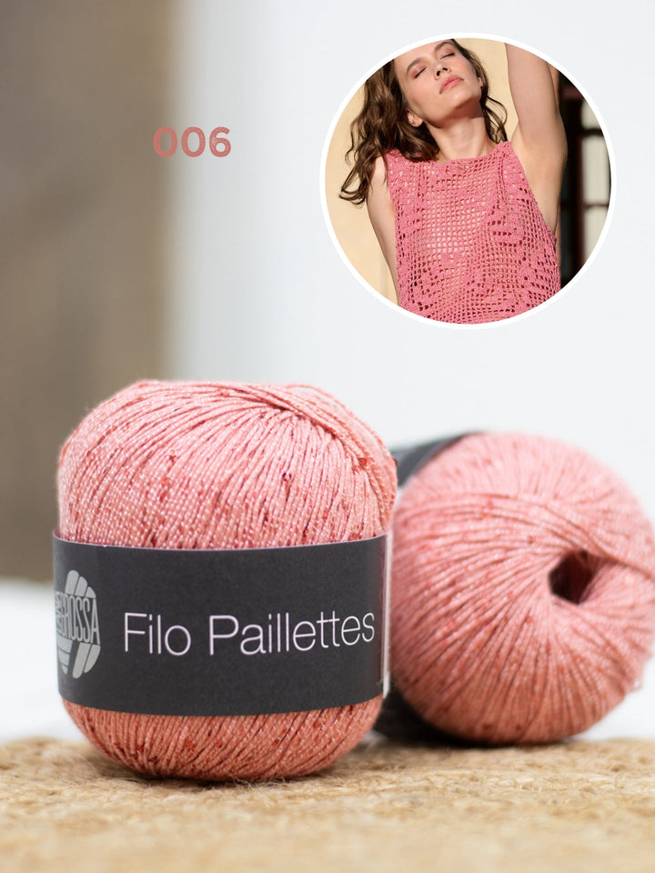 Häkelpaket Filo Paillettes Top