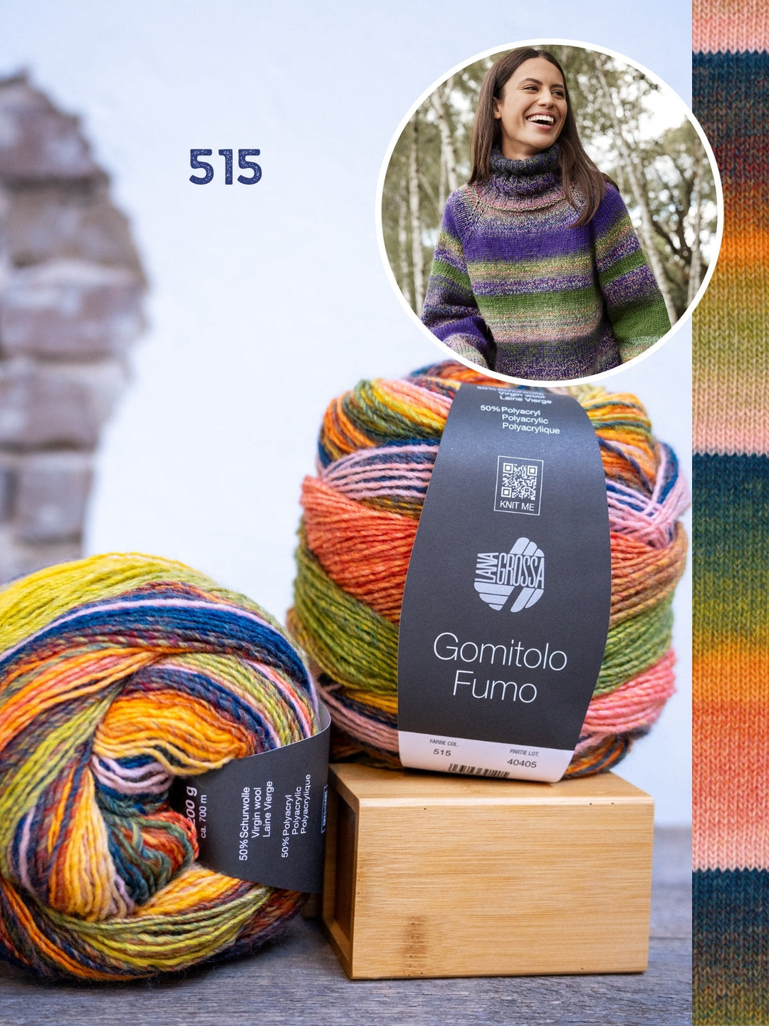 Strickpaket Gomitolo Rollkragenpullover - top-down