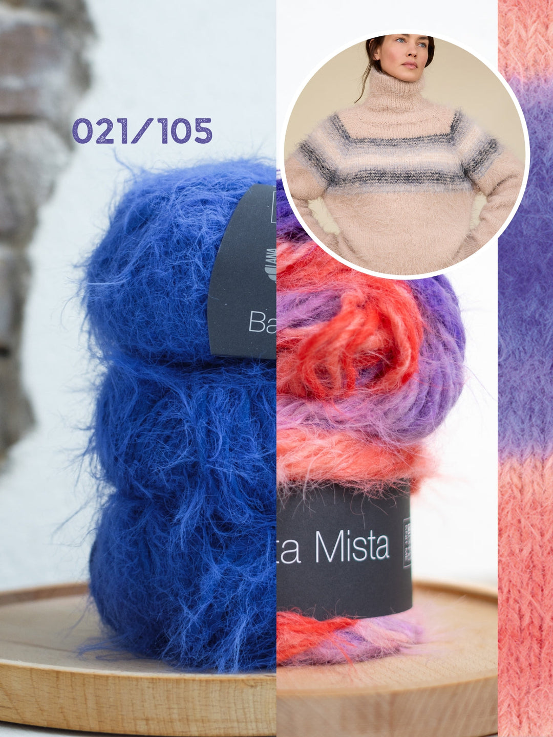 Strickpaket Basta Mista Top-down Rollkragenpullover