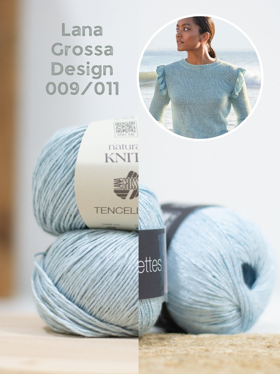 Strickpaket Tencellino Filo Paillettes Pullover mit Rüschen