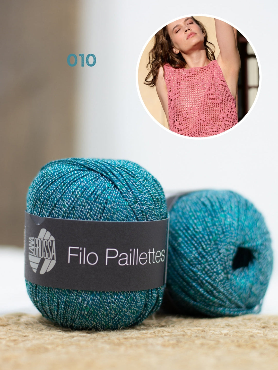 Häkelpaket Filo Paillettes Top