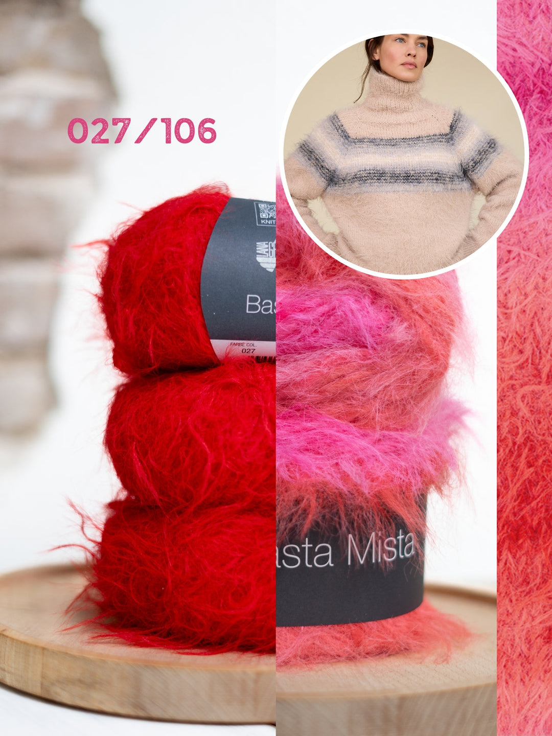 Strickpaket Basta Mista Top-down Rollkragenpullover