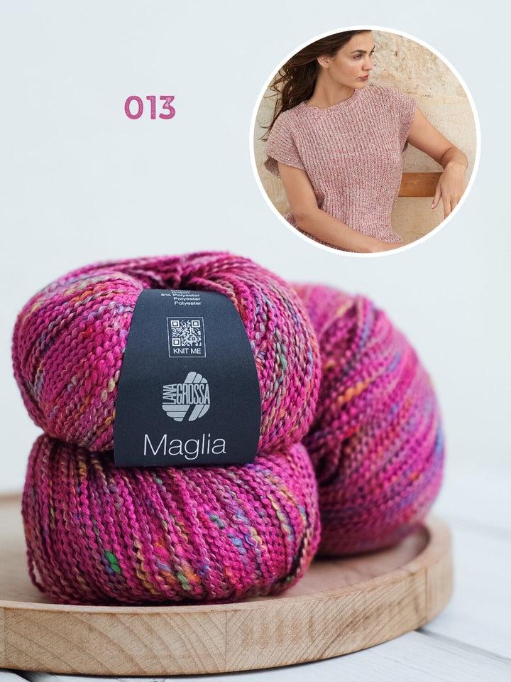 Strickpaket Maglia Top in halb Patentmuster