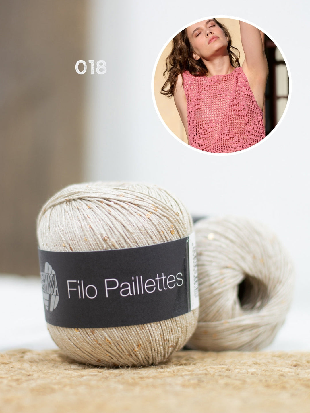 Häkelpaket Filo Paillettes Top