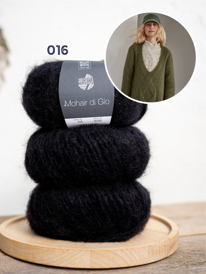 Strickpaket Mohair Di Gio Oversized V-Ausschnitt Pullover