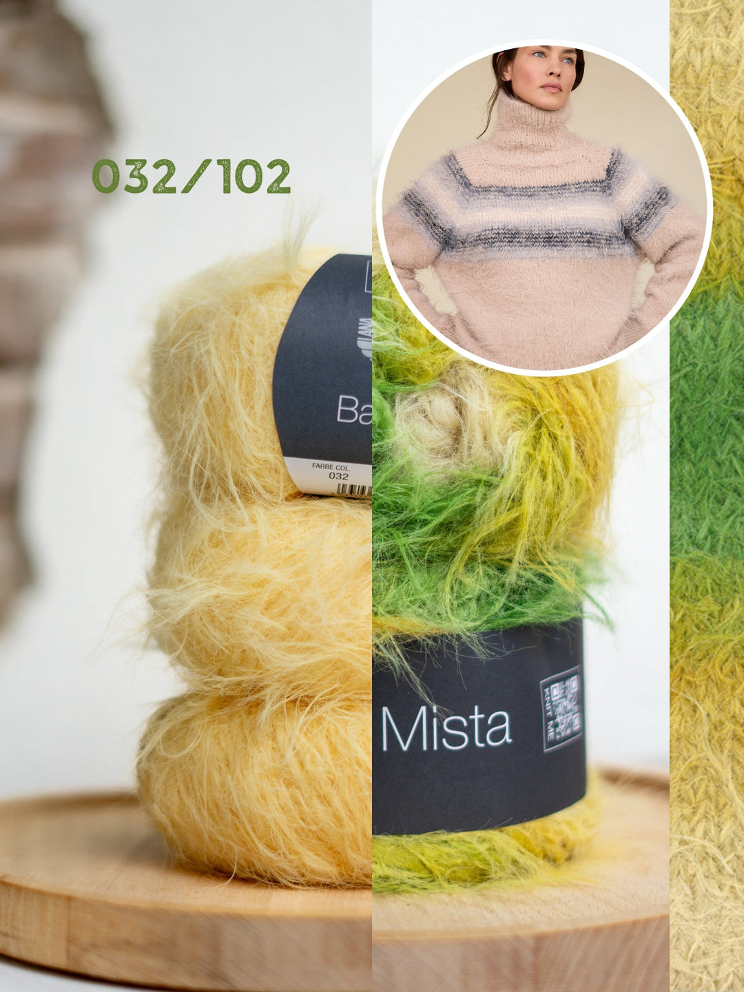 Strickpaket Basta Mista Top-down Rollkragenpullover