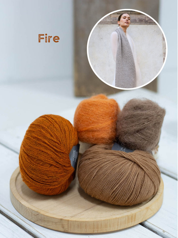 Strickpaket Cashmere 16 Fine Setasuri Colorblock-Schal
