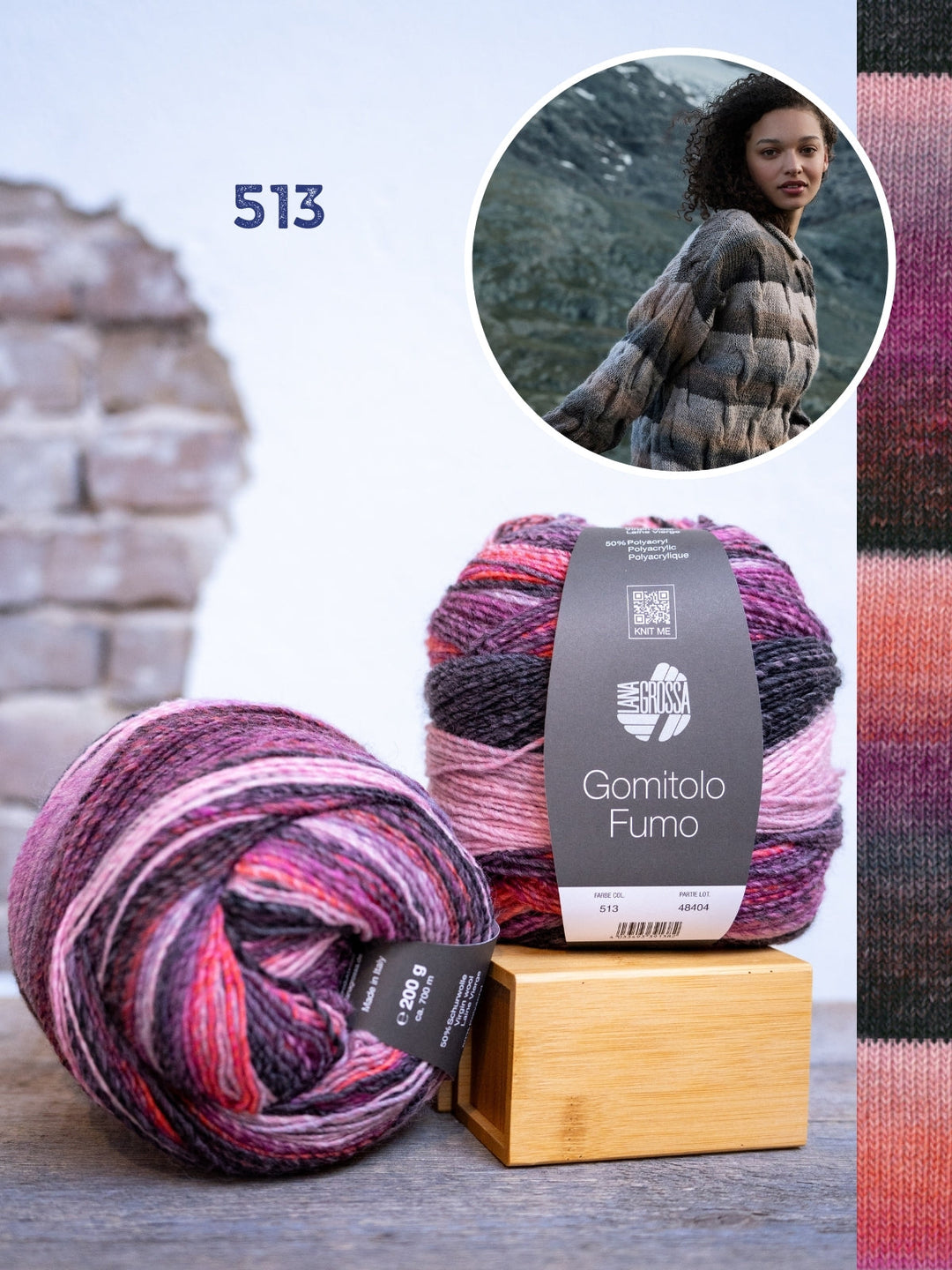 Strickpaket Gomitolo Fumo Zopfpullover