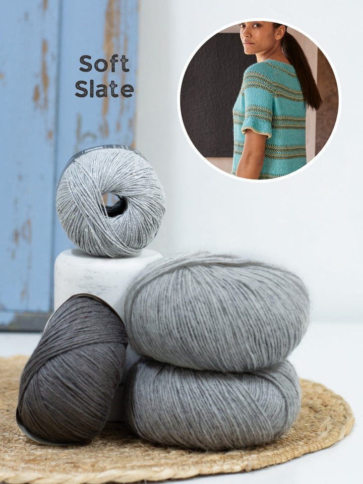 Strickpaket Tencellino Filo Paillettes Ecopuno Shirt Top Down