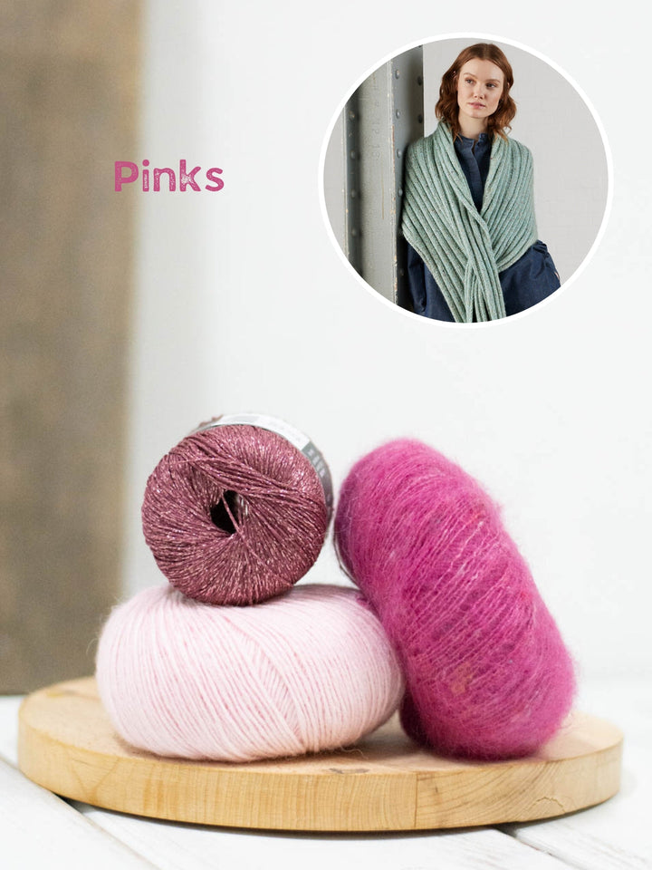 Strickpaket Ecopuno, Brillino & Natural Superkid Tweed Rippenstola mit Schlitz