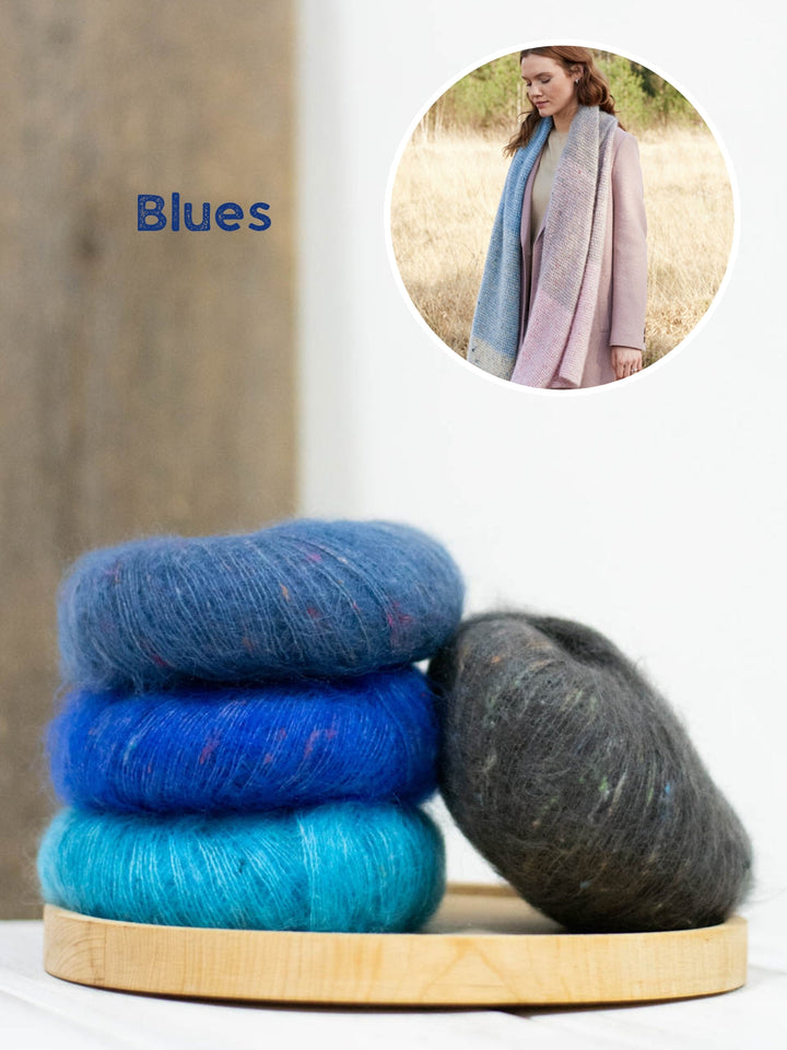 Strickpaket Natural Superkid Tweed Colorblock-Schal