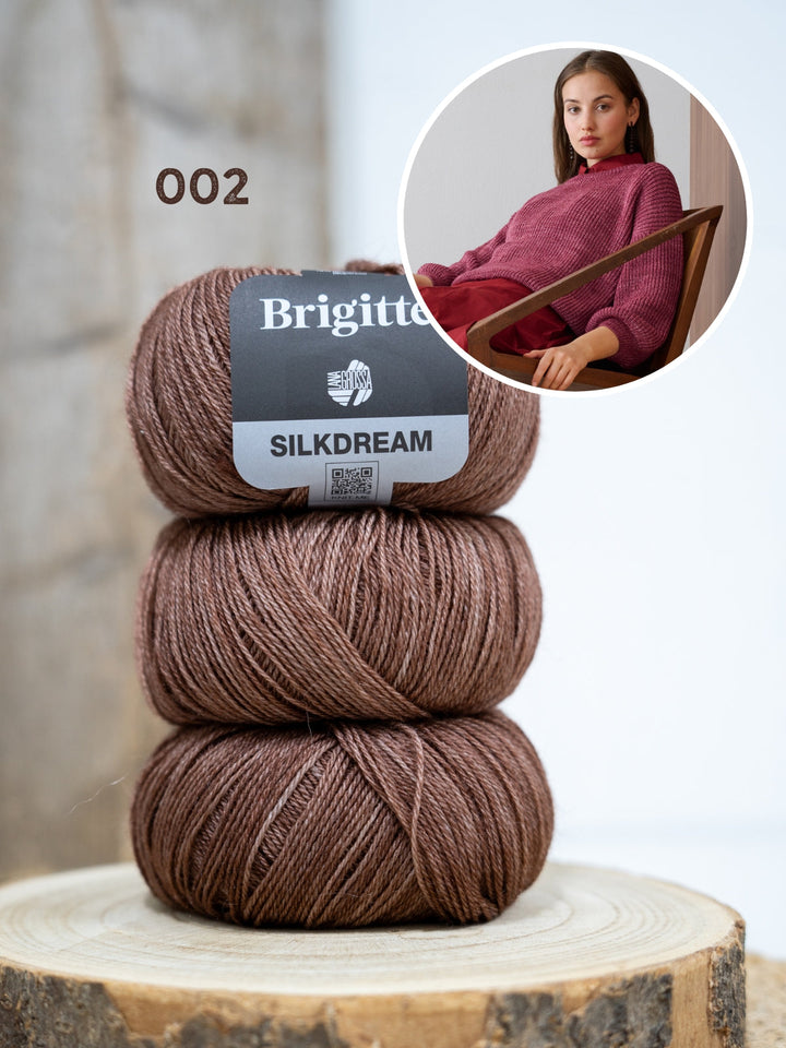 Strickpaket Brigitte Silkdream Pullover im Halbpatentmuster