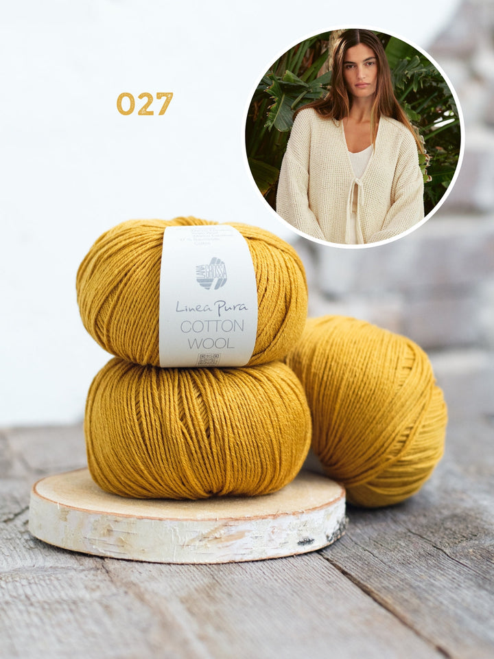 Strickpaket Cotton Wool Jacke im Strukturmuster