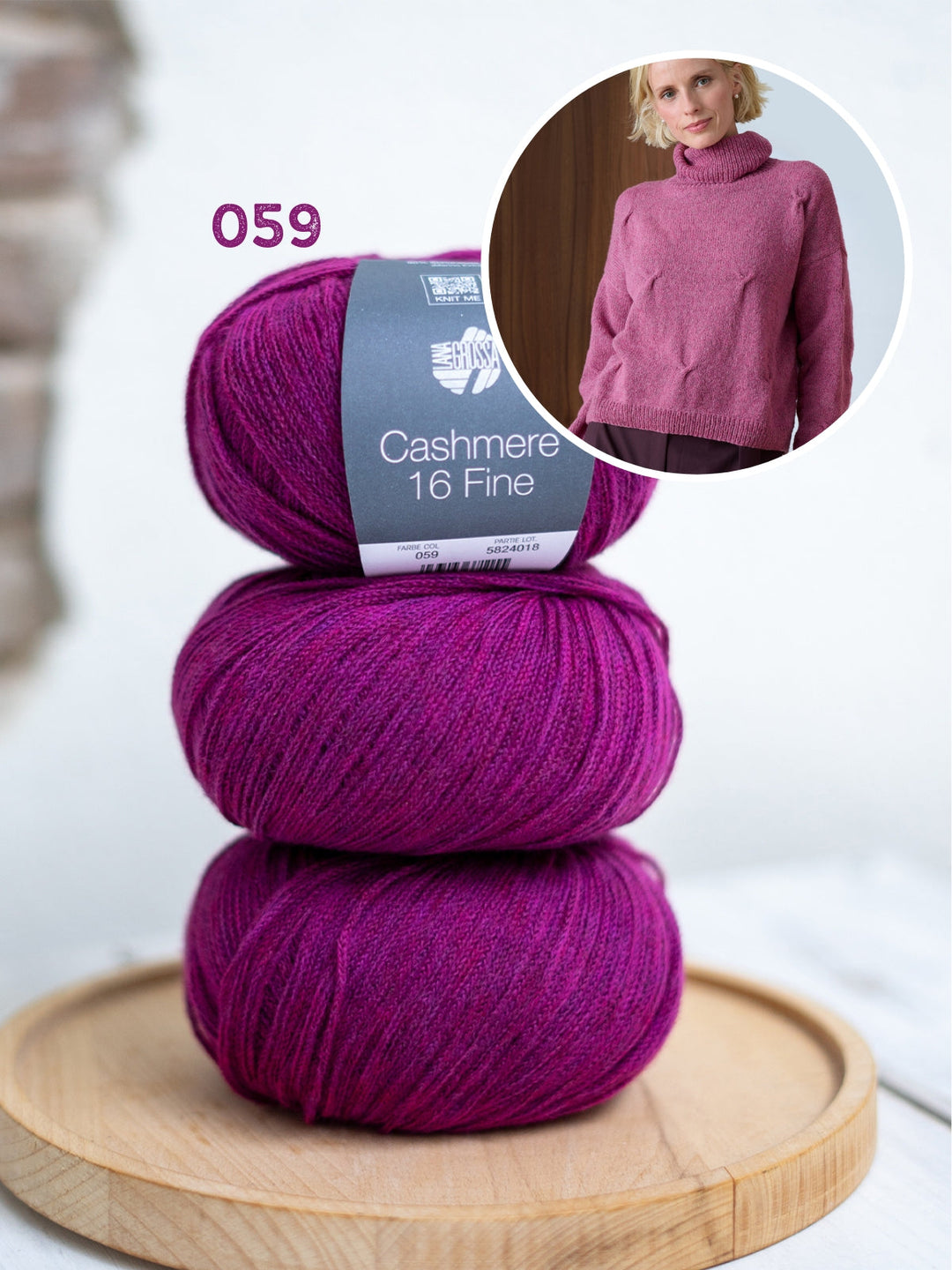 Strickpaket Cashmere 16 Fine Pullover mit Zöpfen