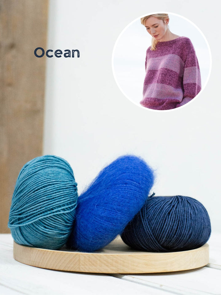 Strickpaket Cool Wool Vintage Silkhair Streifenpullover