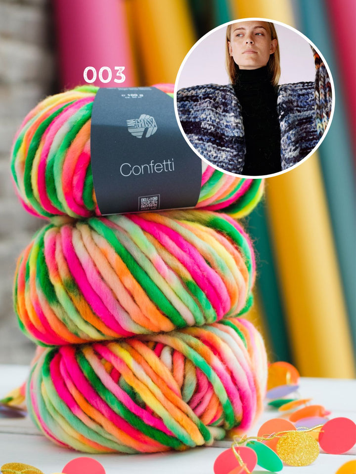 Strickpaket Cardigan kurz aus Confetti