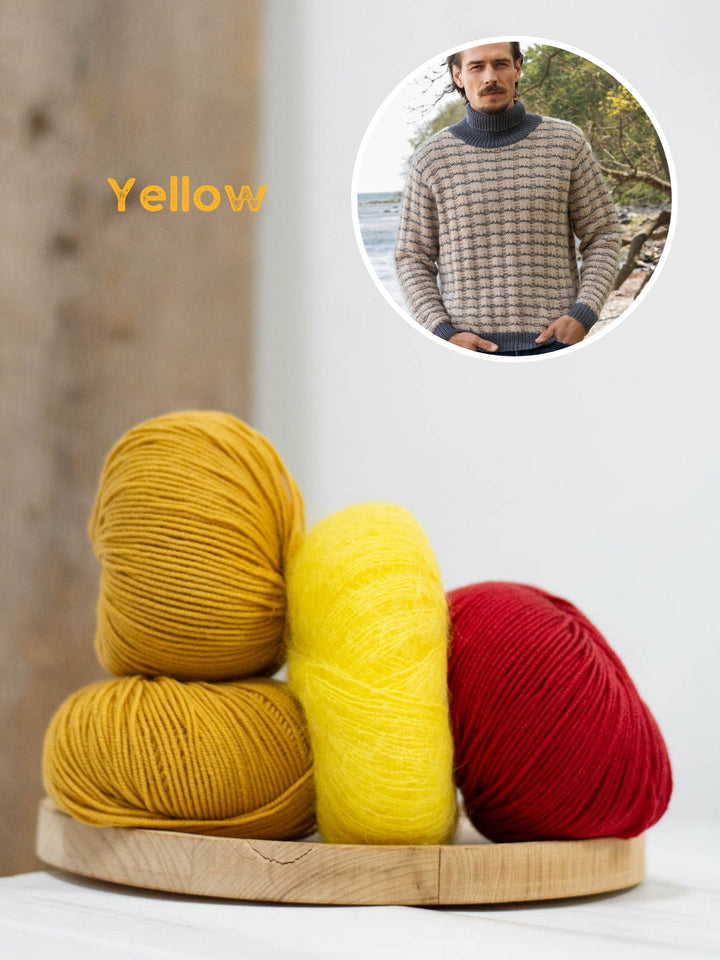 Strickpaket Cool Wool Silkhair Pullover für Herren